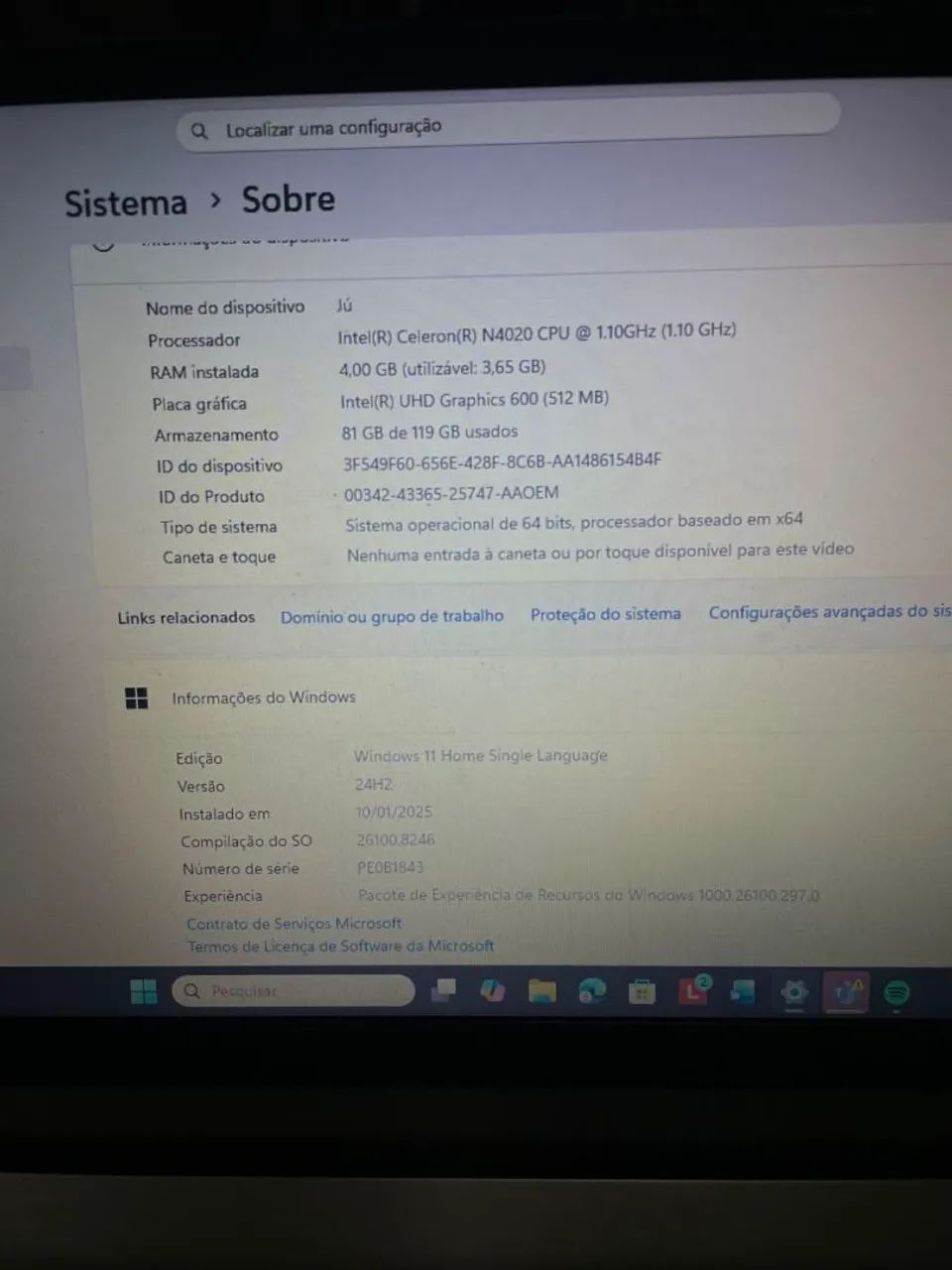 Notebook pouco usado.