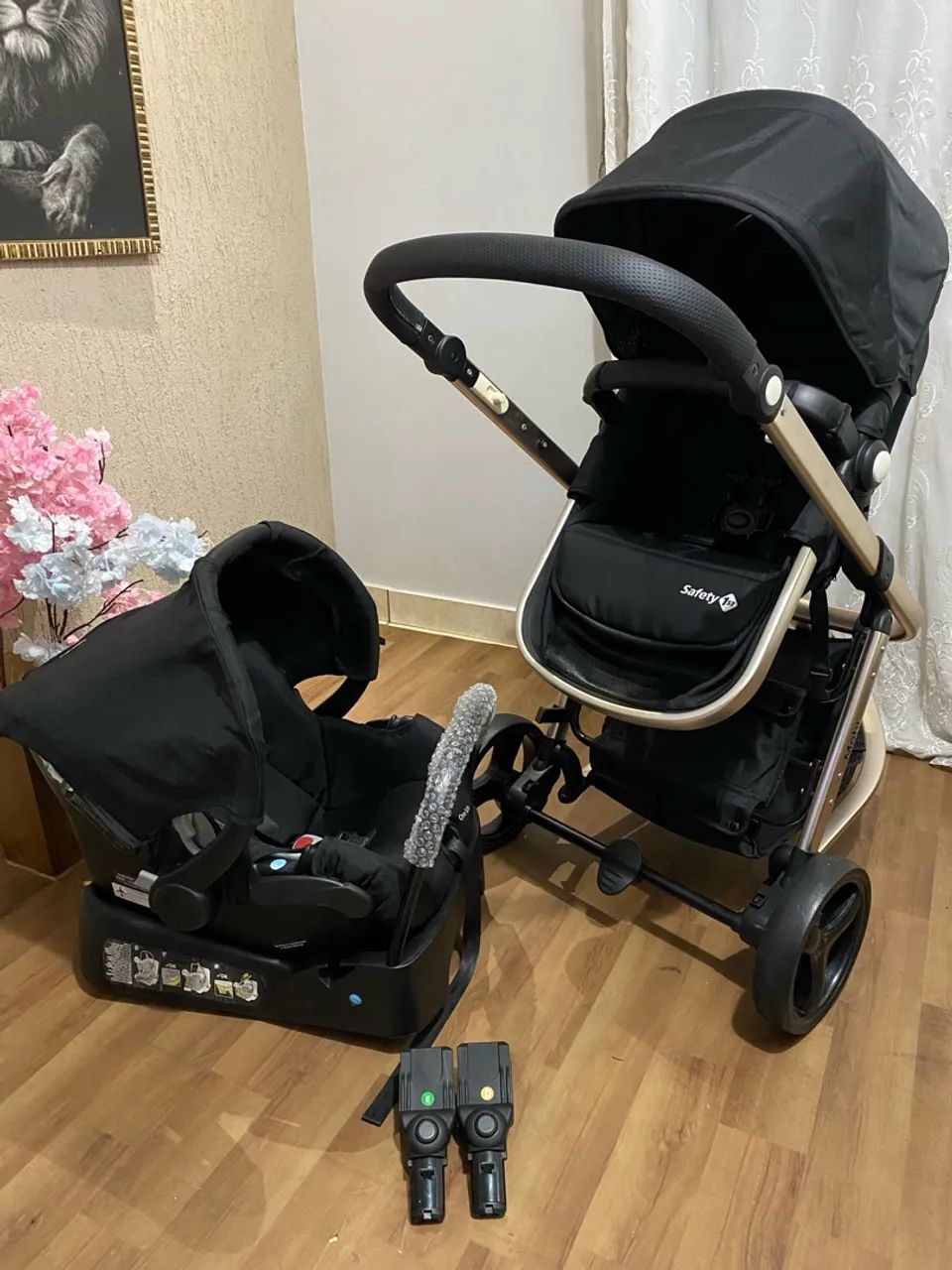 Carrinho Moisés com bebê conforto e base  - Foto 4