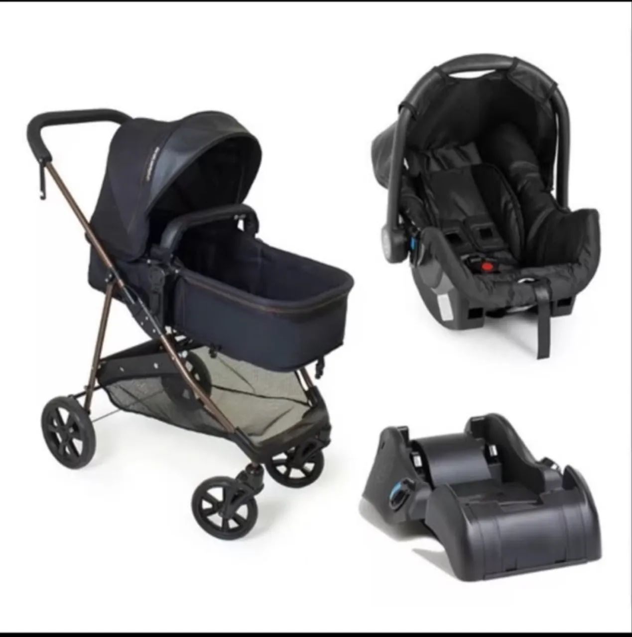 kIT Carrinho e Bebê  conforto Napoli + Base para Carro Galzerano - Foto 4