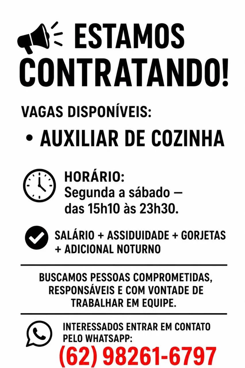 Auxiliar de cozinha (Parque Amazônia)