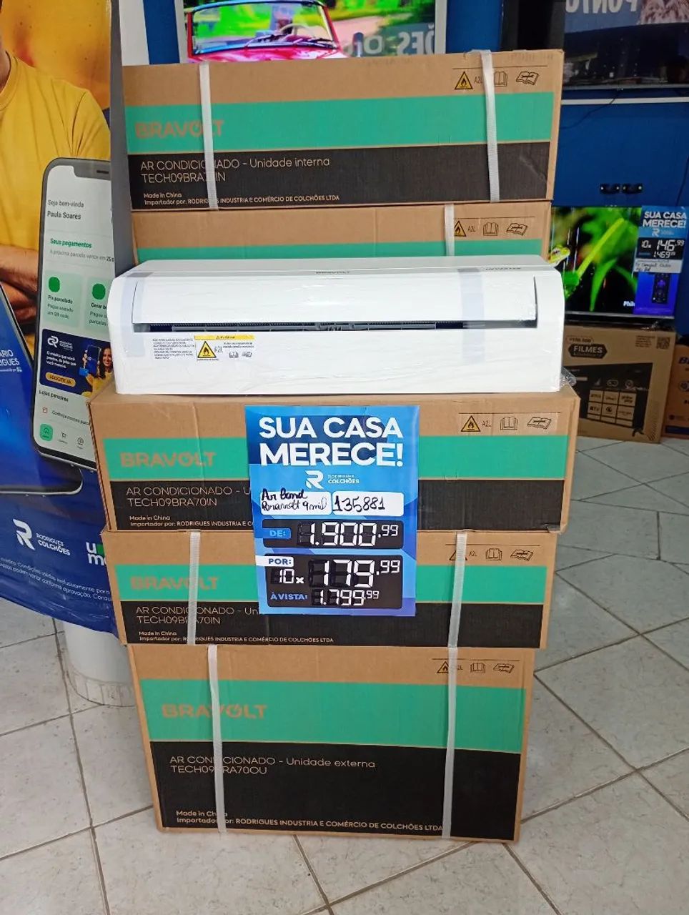 Central de ar 9 mil BTUs Inverter 