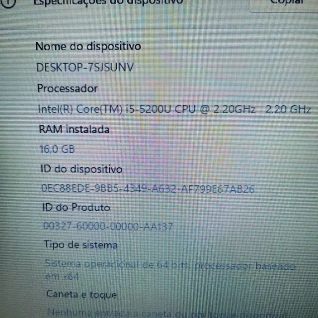 Notebook dell i5 5th com 16 de ram e video integrado (conservado) - Foto 2