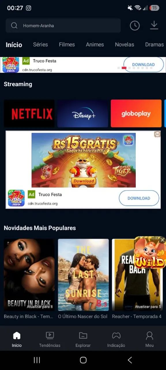 Aplicativo de filme e séries e novela