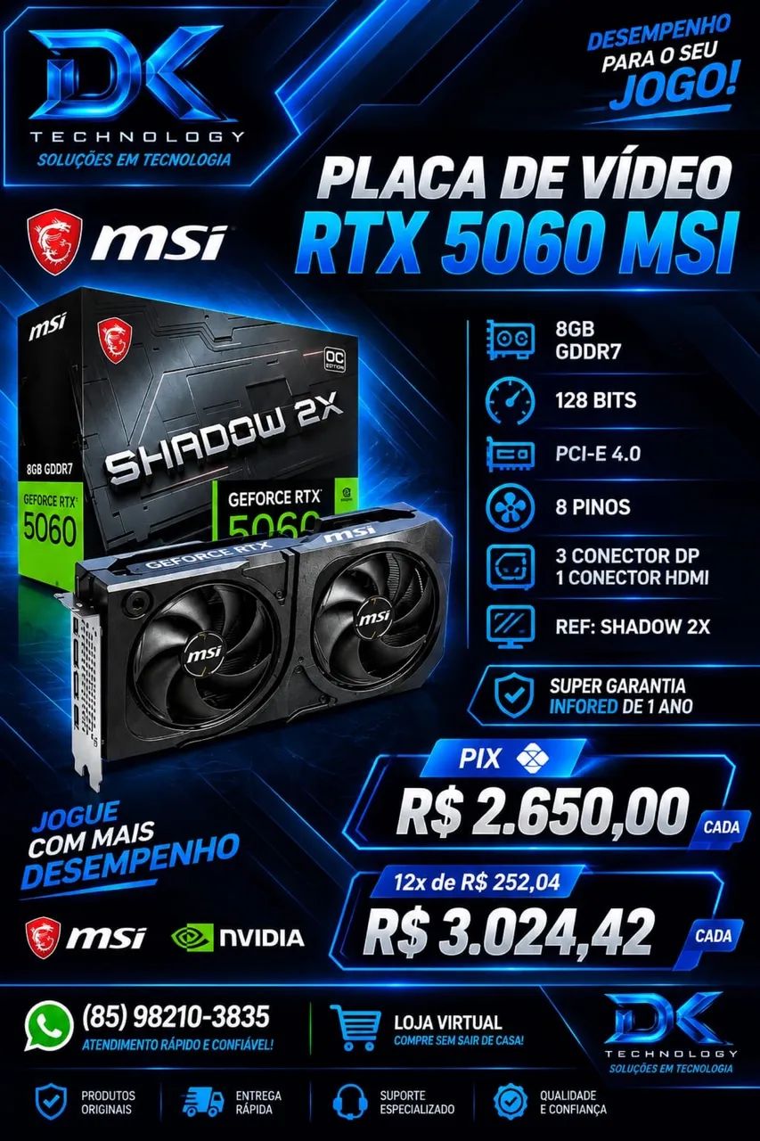 Placa de vídeo RTX 560 MSI
