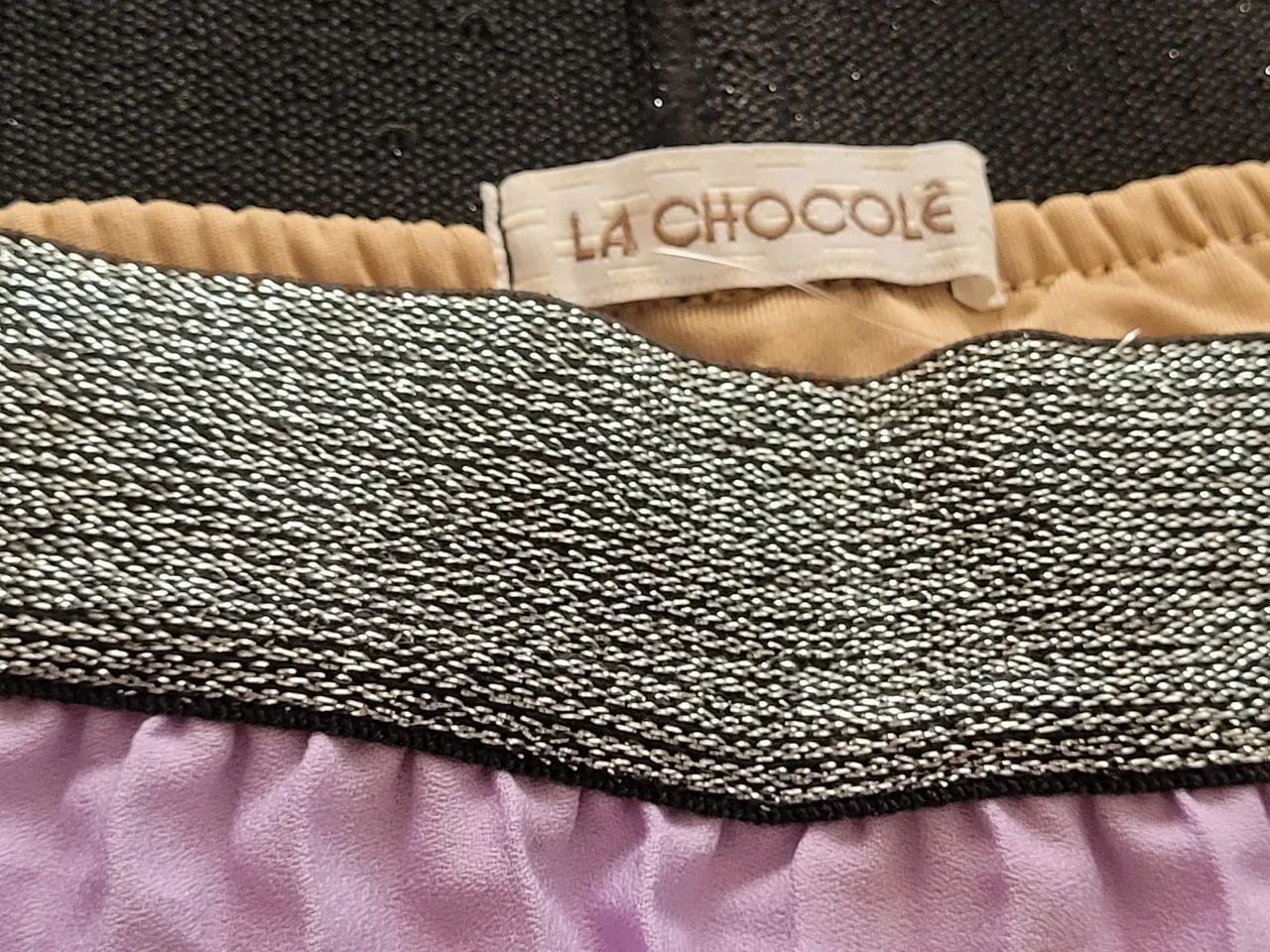 saia la chocolé plissada bicolor, tamanho 40 - Foto 5