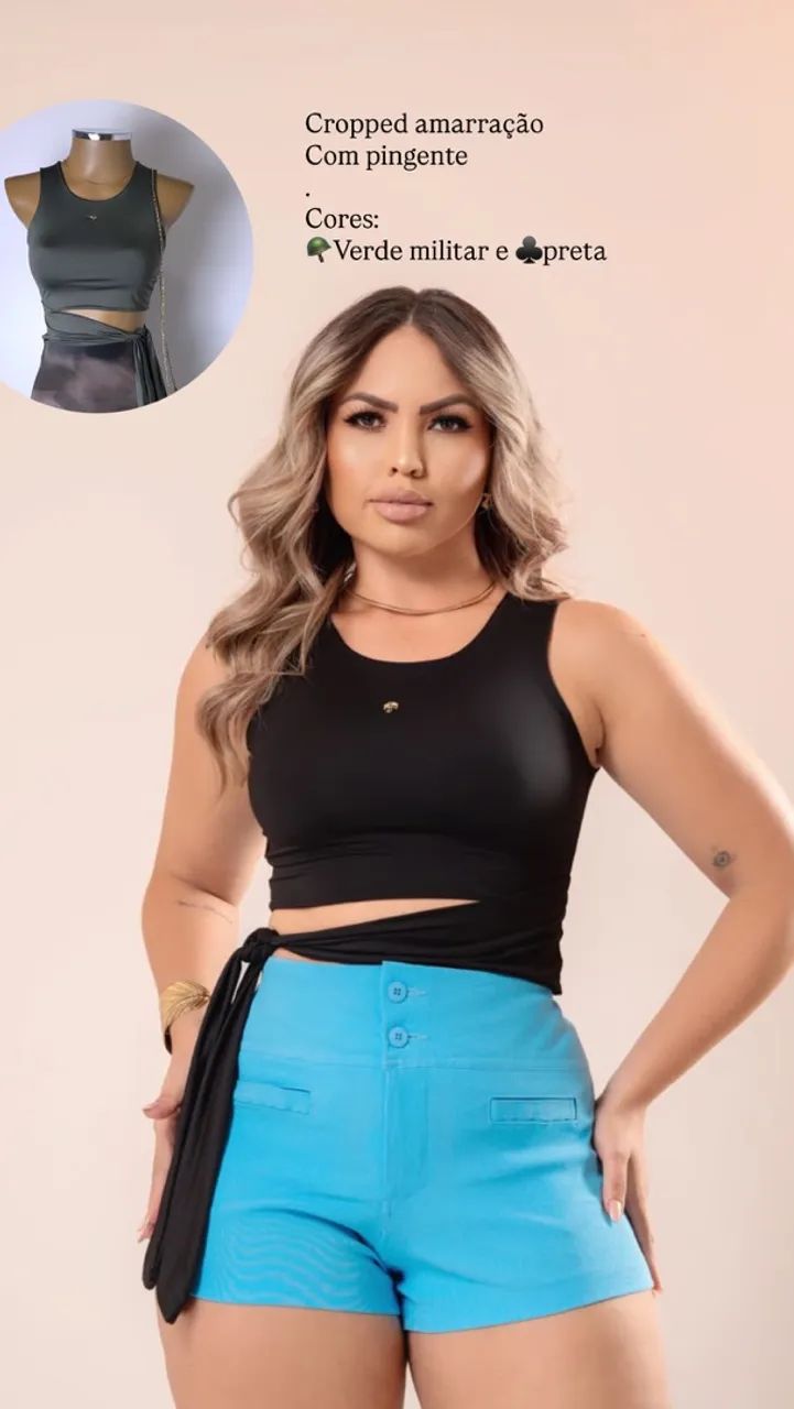 Blusas e cropped blogueira p.m - Foto 2
