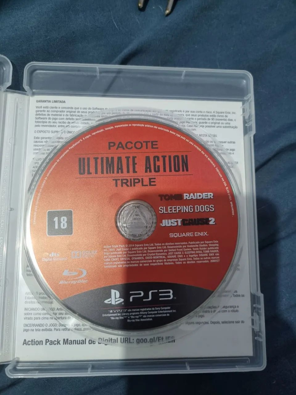 Jogo ps3 Pacote ultimate action - Just cause 2,sleeping dois,tomb raider - Foto 2