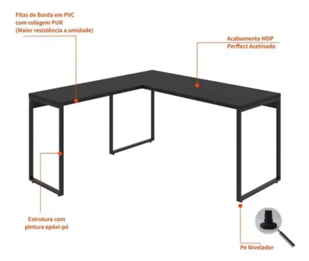 Mesa de Trabalho em L  - Foto 3