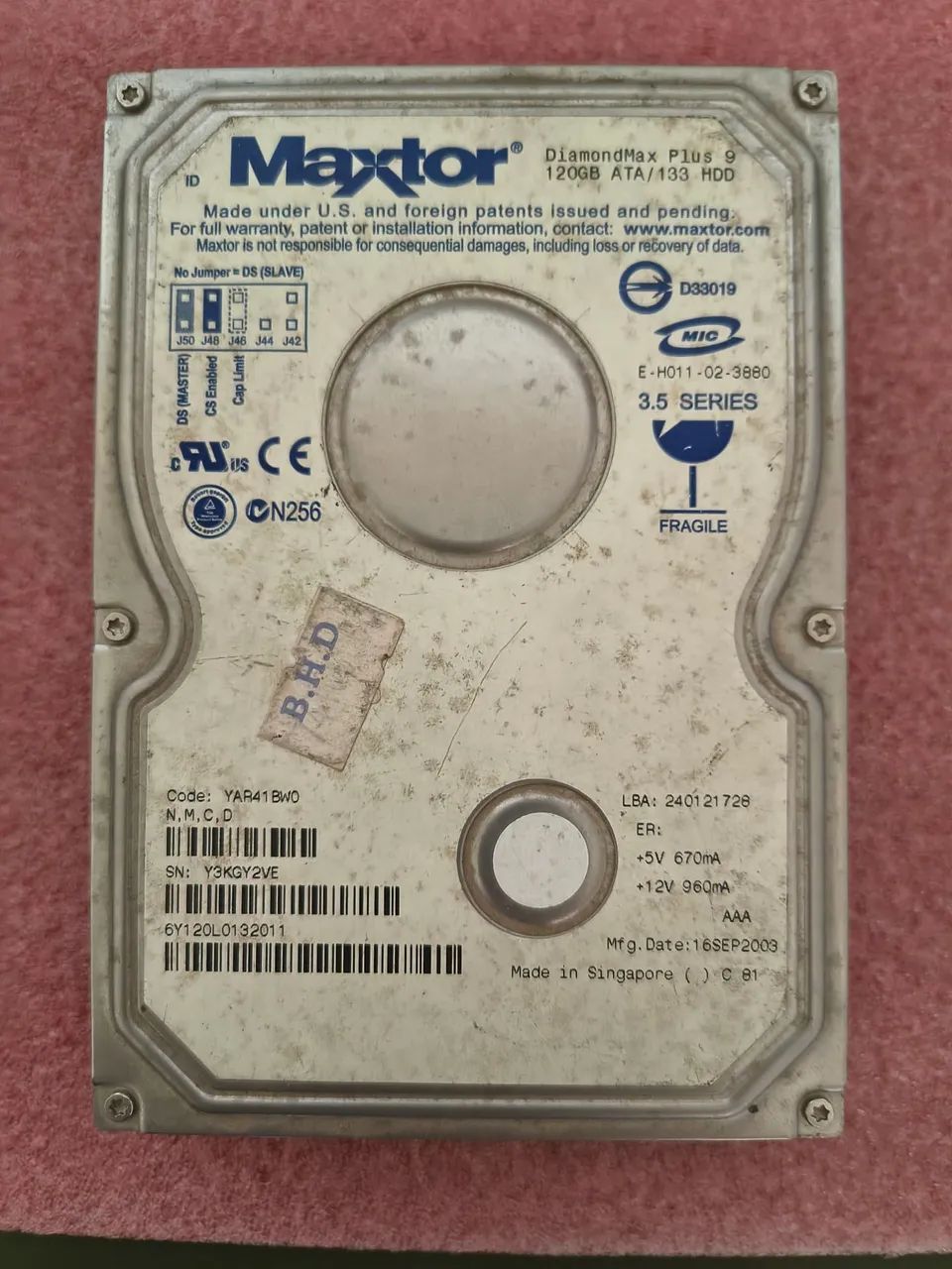 Hd ide Winchester Maxtor 120GB
