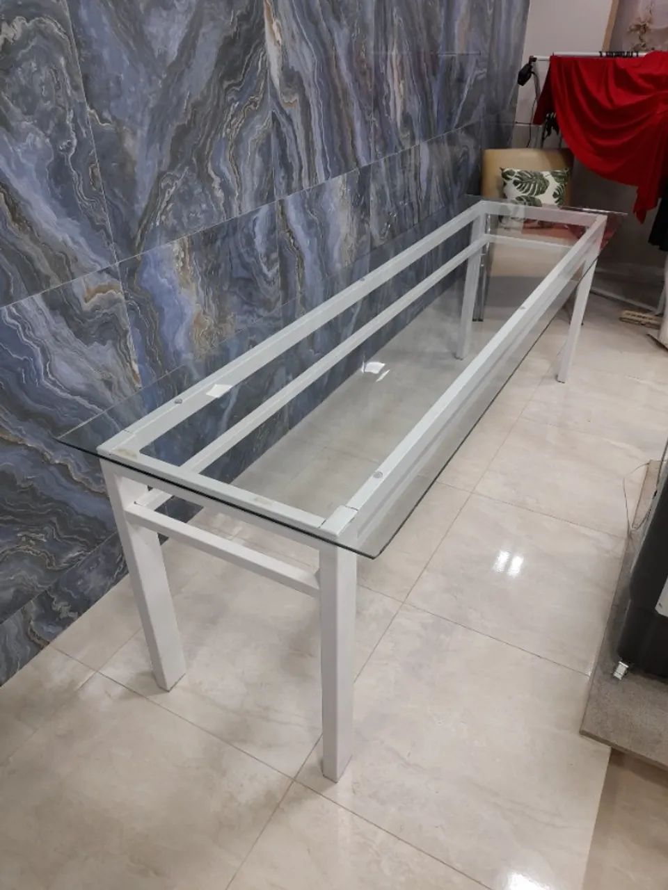 Mesa de vidro temperado 8 lugares (sem cadeiras)