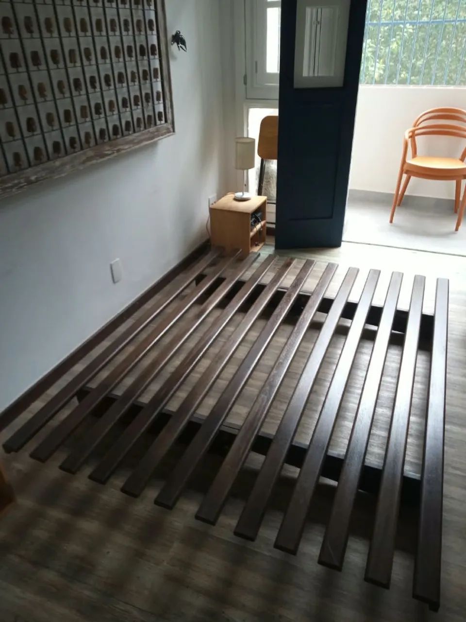 Sofá Cama Casal Futon Brasil Azul - Foto 4