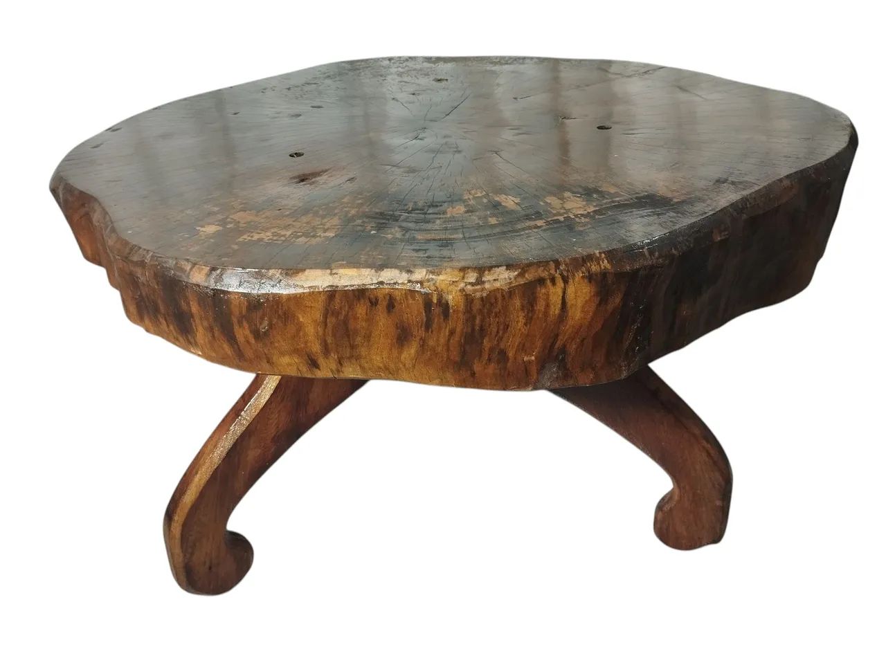 Mesa De madeira Maciça artesanal rústica - PEÇA ÚNICA  - Foto 2