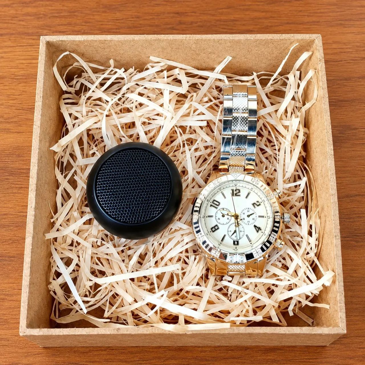 Kit com relógio masculino + mini caixa de som Bluetooth - Foto 4
