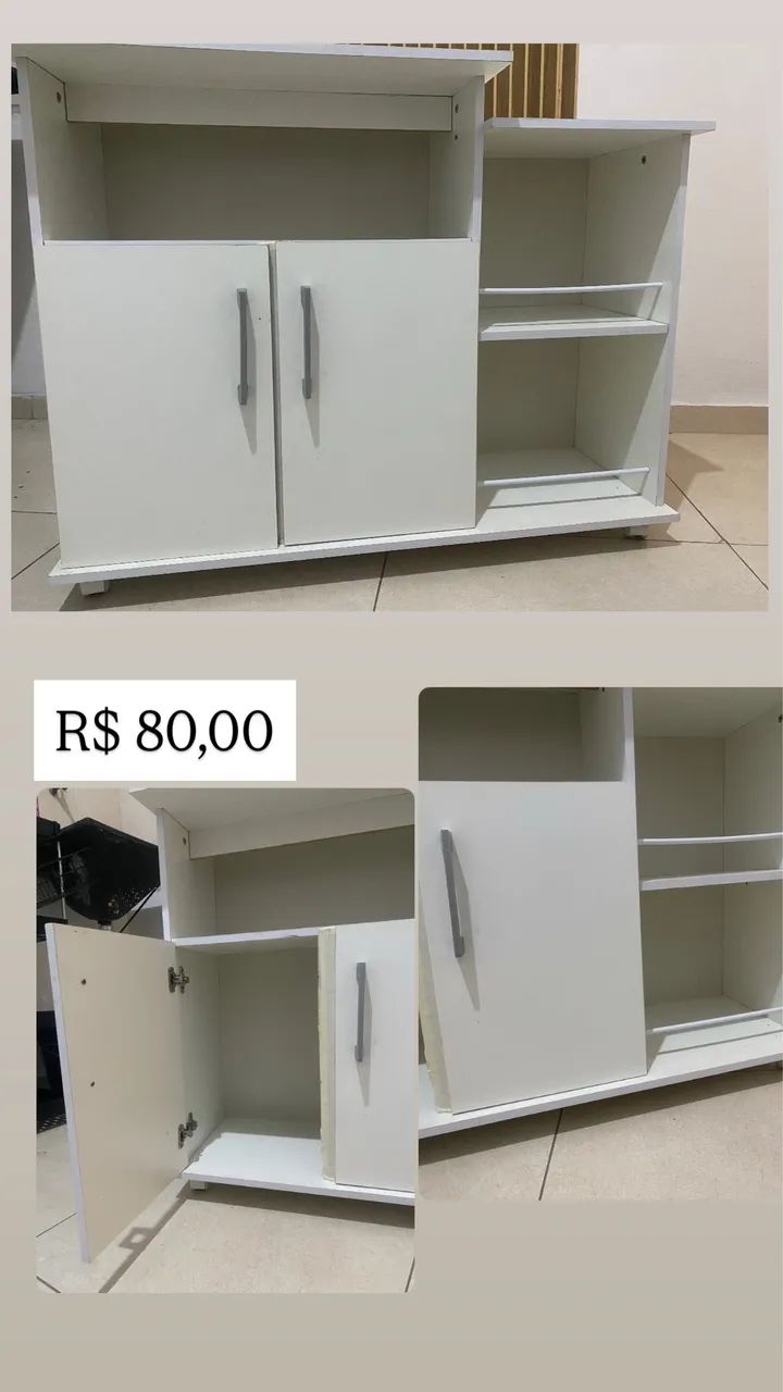 Balcão Multiuso Branco - Bom Estado - R$ 80,00