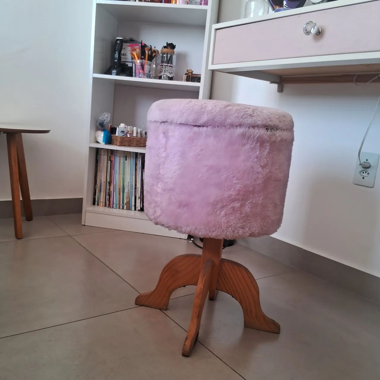 Banco puff rosa 