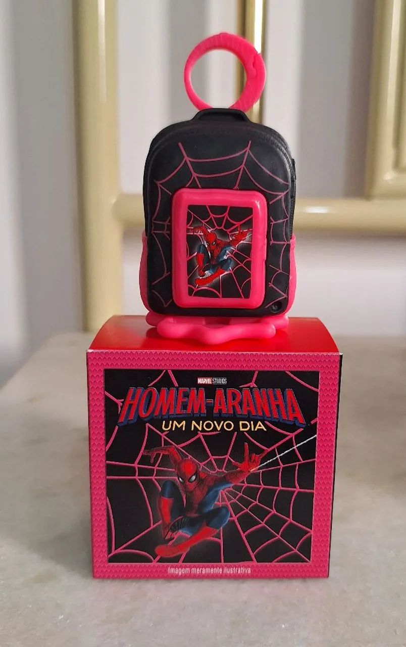 Mochila Homem aranha mcdonald's preto e rosa