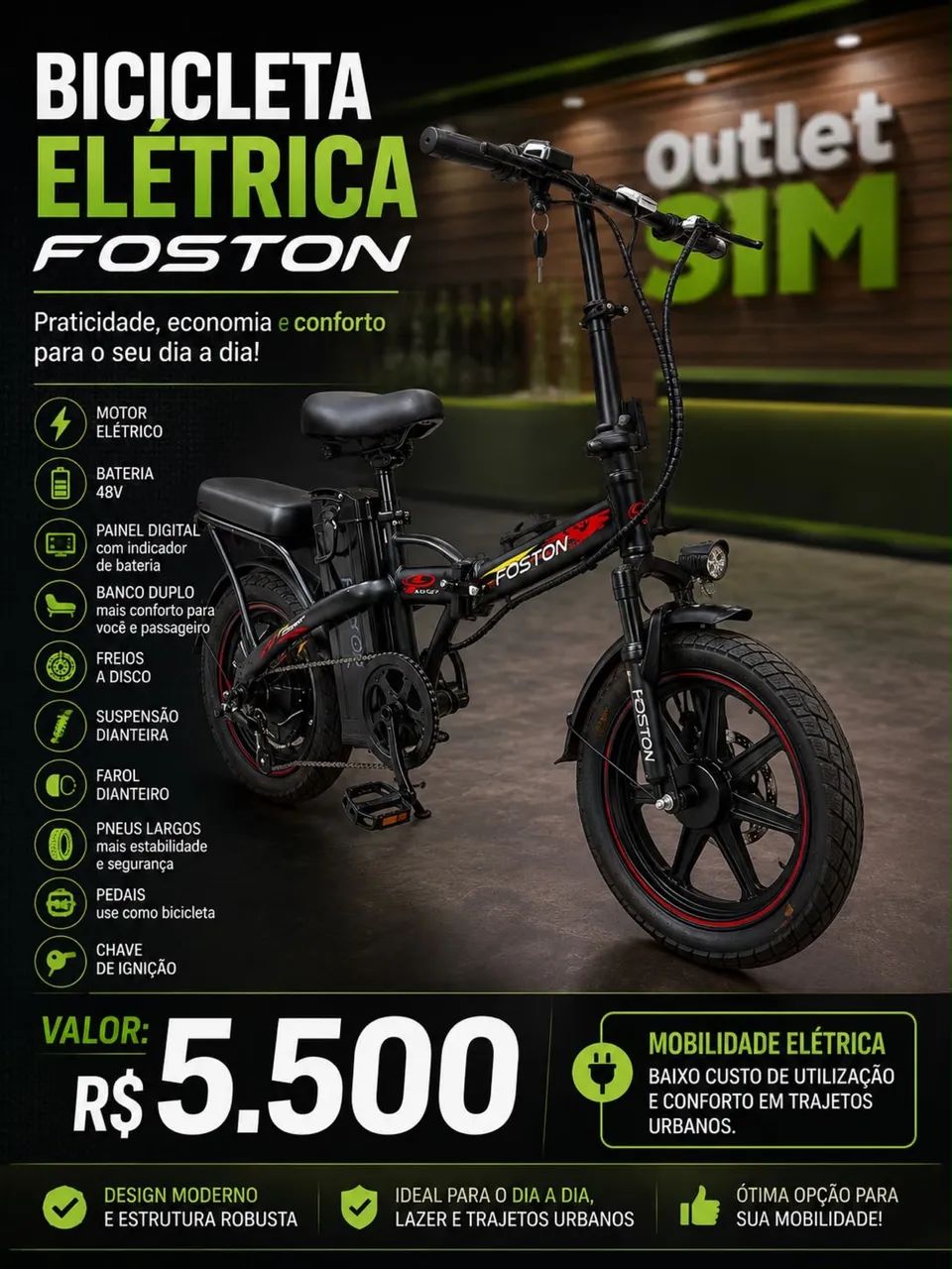  Bicicleta Elétrica Foston - Foto 5