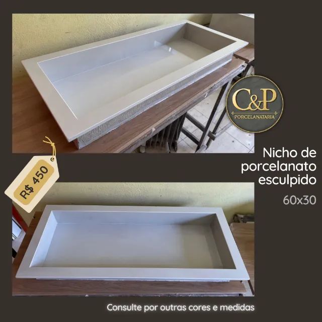 Nicho de porcelanato esculpido