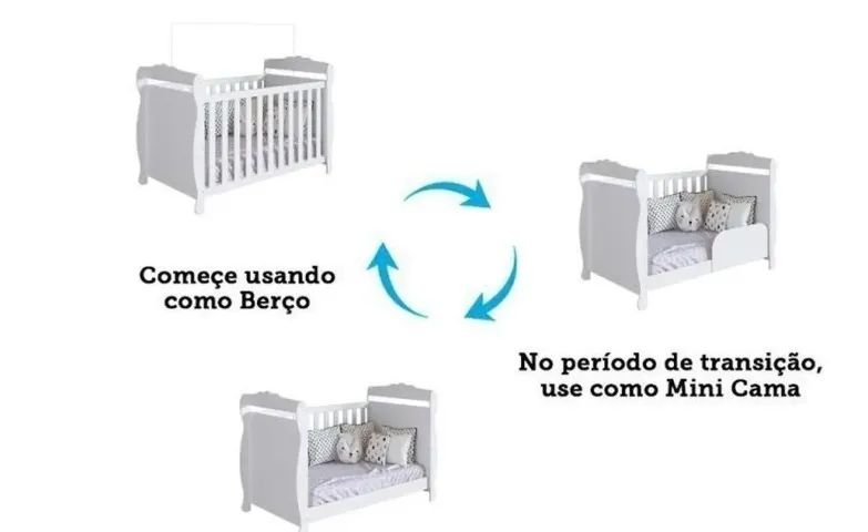 BERÇO QUE VIRA MINI CAMA - Foto 3