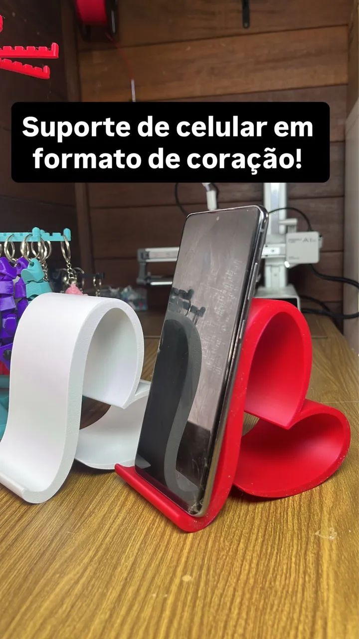 Suporte celular formato de coração  - Foto 2