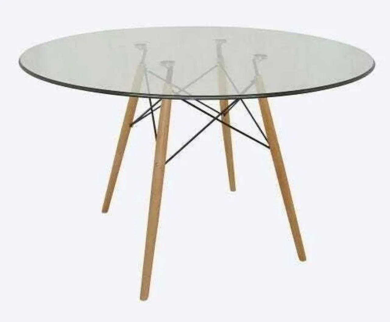 Tampo de mesa eames eiffel de vidro temperado 90cm