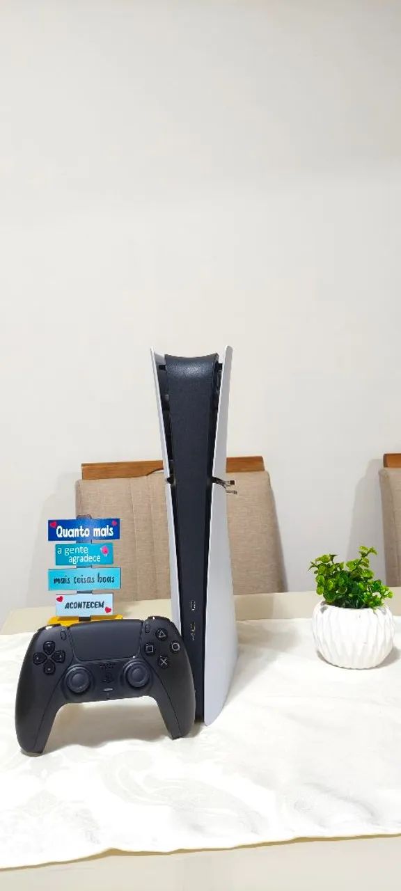 Ps5 Slim (Playstation 5 Slim) + Jogos, Todos os Cabos Originas - Passo Cartão Até 12x