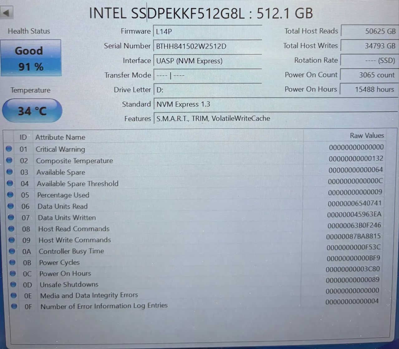 SSD Intel NVMe 512GB M.2 2280 ? SSDPEKKF512G8L - Armazenamento