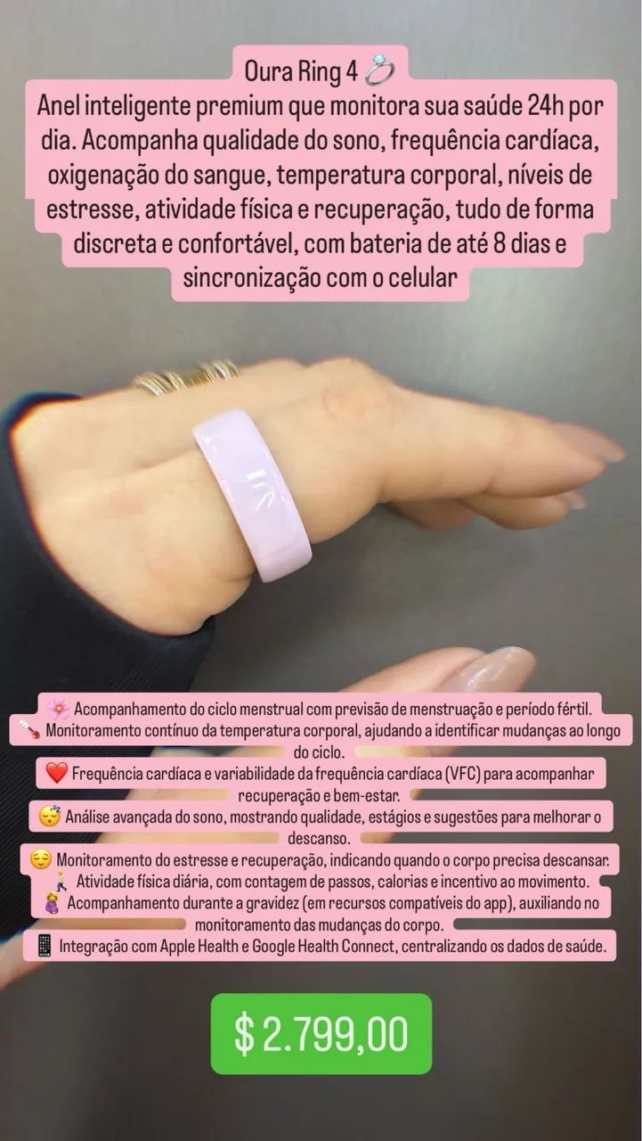 Oura Ring 4 - Ceramic (num. 8) NOVO - Foto 2