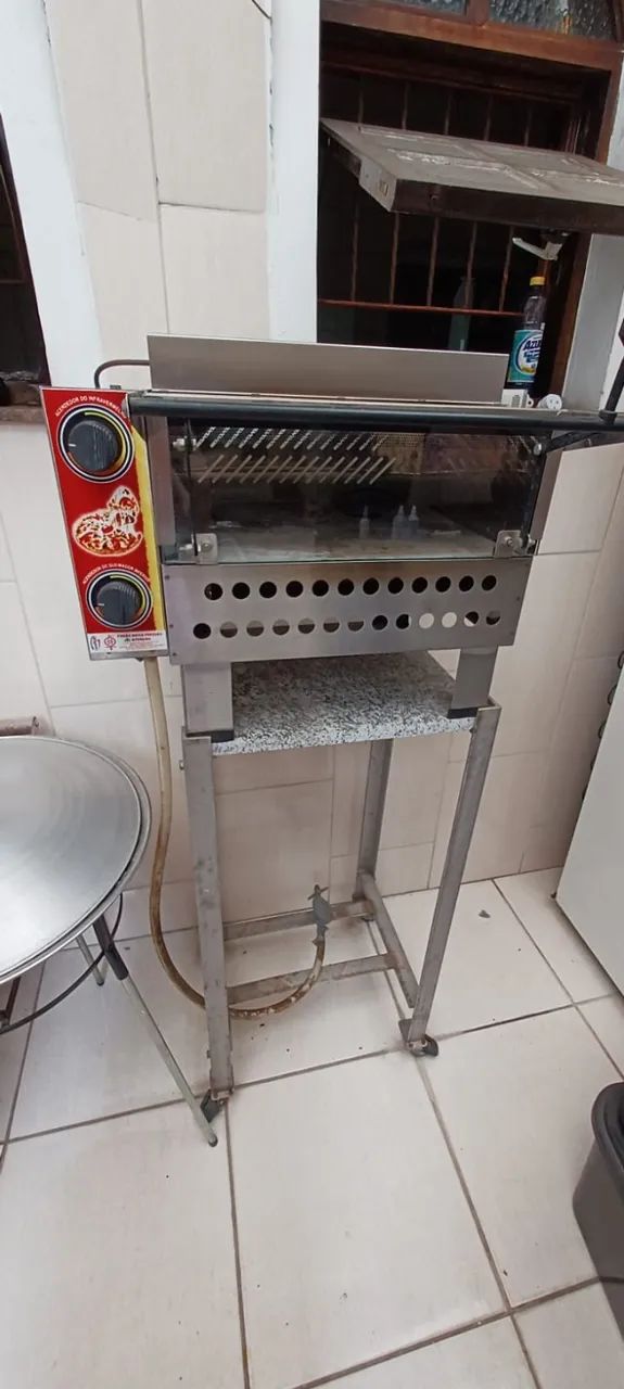 Forno de Pizza Cristal Aço + Suporte e Pá de Pizza