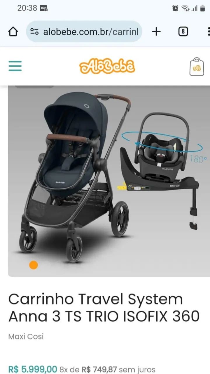 Bebe conforto Pebble pro 360 com base FamilyFix 360 pro e carrinho 