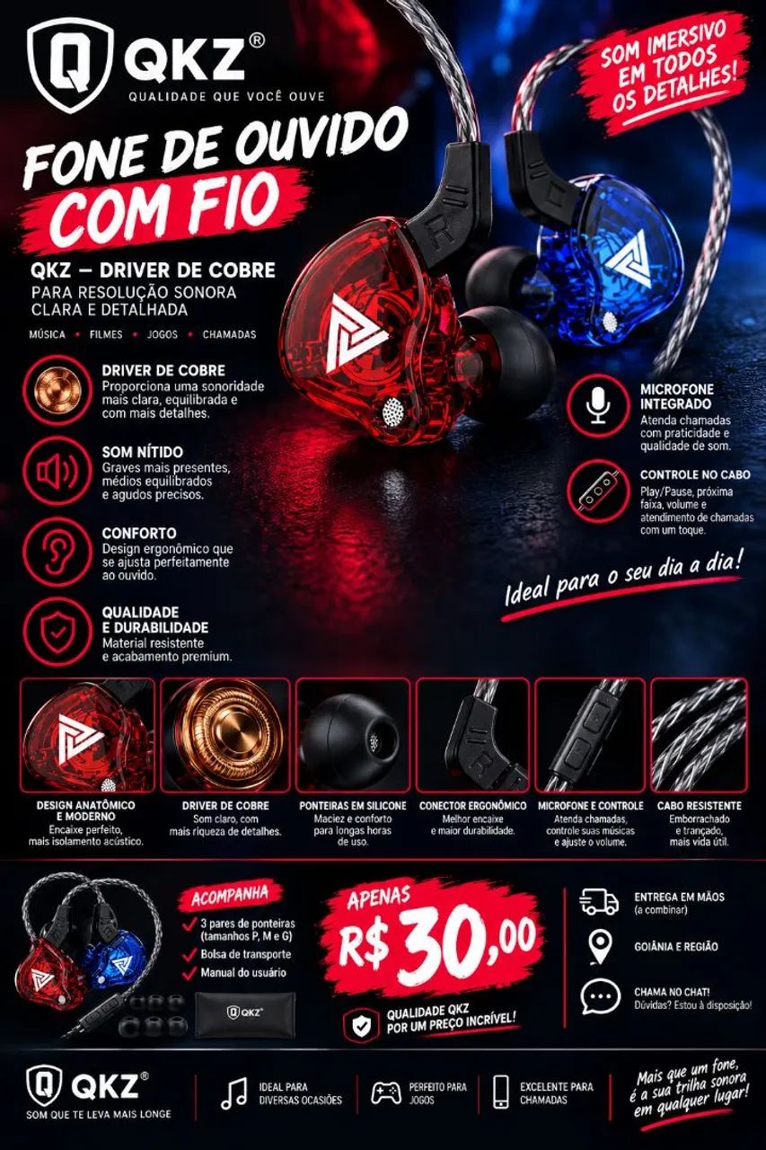 FONE DE OUVIDO QKZ