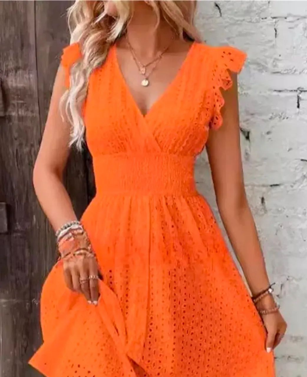 Vestido longo laranja vde leise tam M
