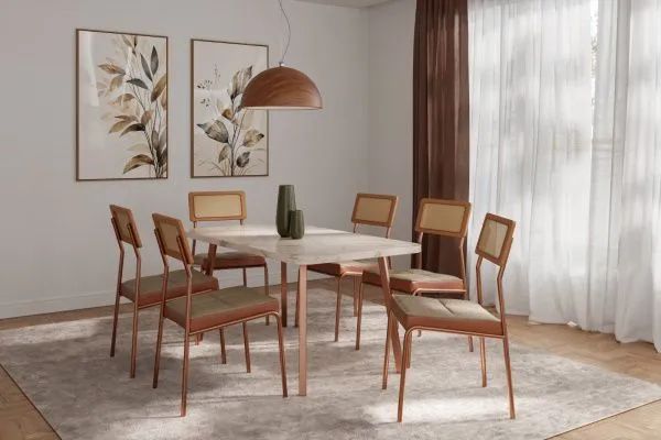 Mesa Stellar MDP c 6 cadeiras lux
