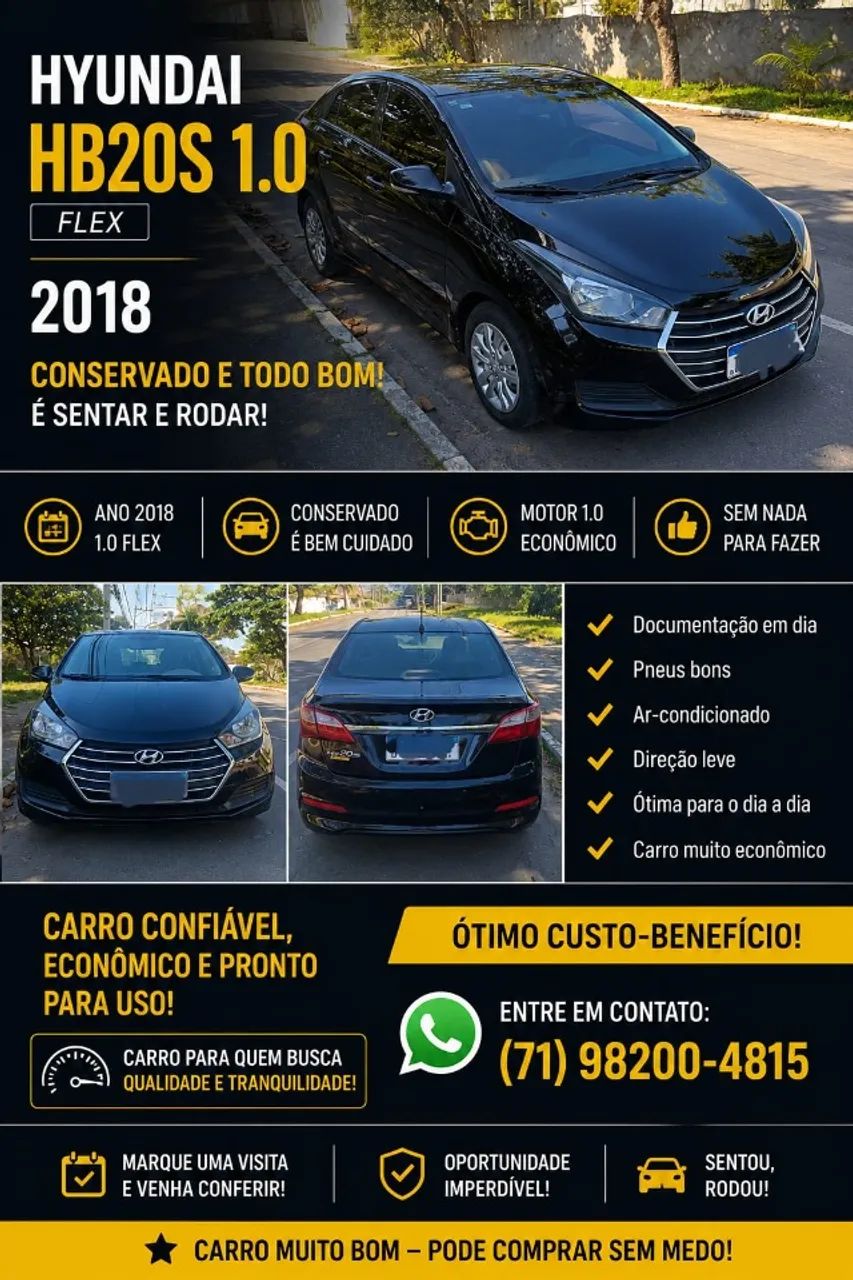 Hyundai Hb20S HB20S C.Plus/C.Style1.0 Flex 12V Mec. 4P 2018