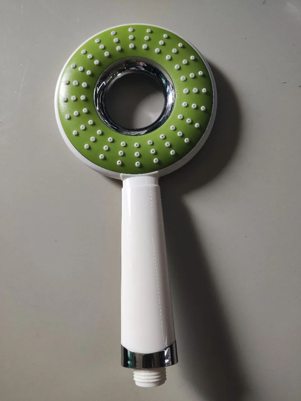 Ducha Manual Slim Circular - Design Moderno - Verde e Branco