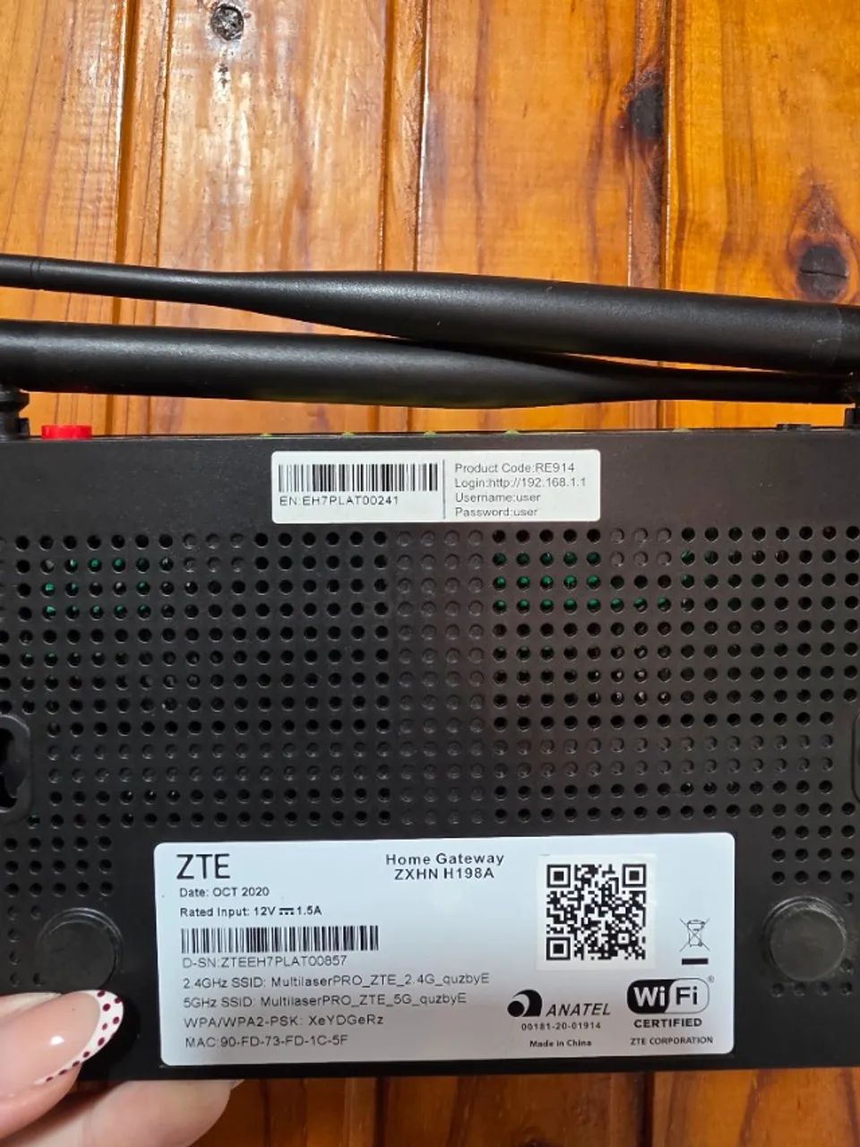 ZTE ZXHN H198A Ac1200 Gigabit Roteador (18 unidades