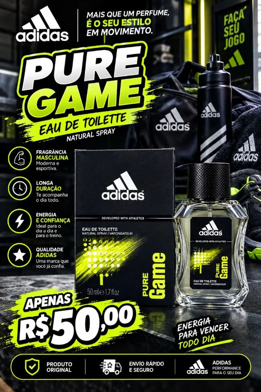 Perfume Adidas Masculino Eau de toilette 50ml - Foto 3