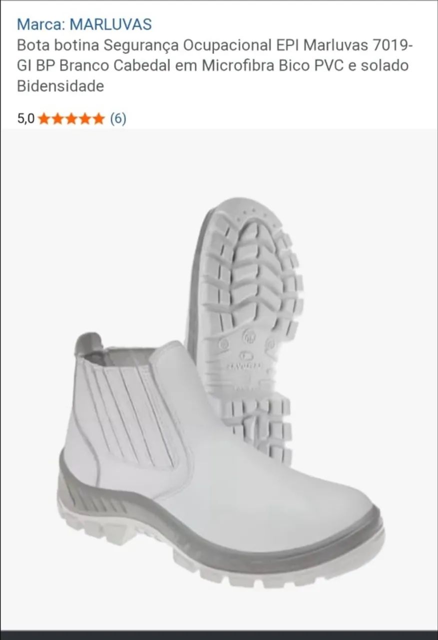 Bota botina branca 