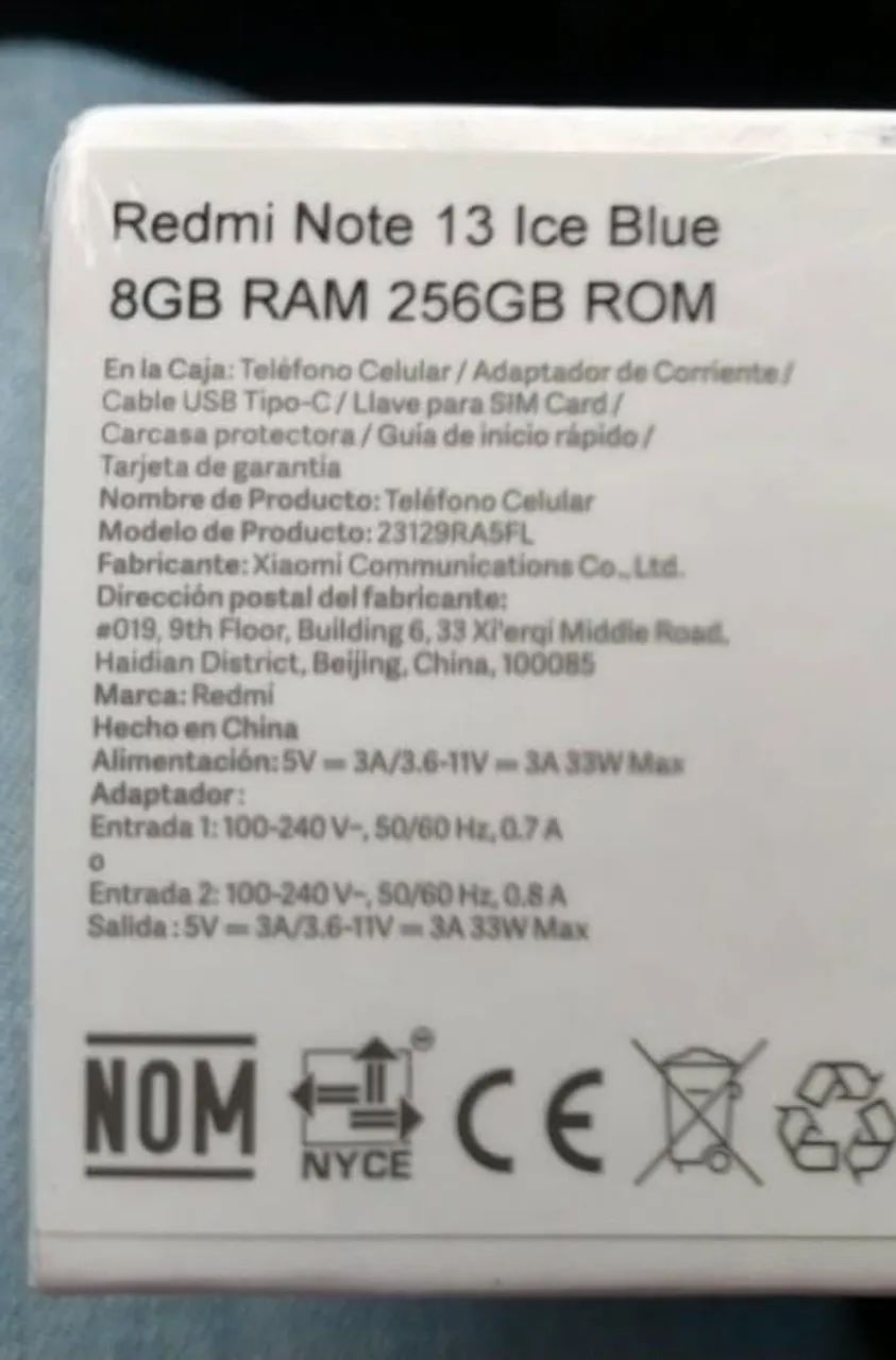 REDMI Note 13 Ice Blue 256GB ROM 8GB RAM