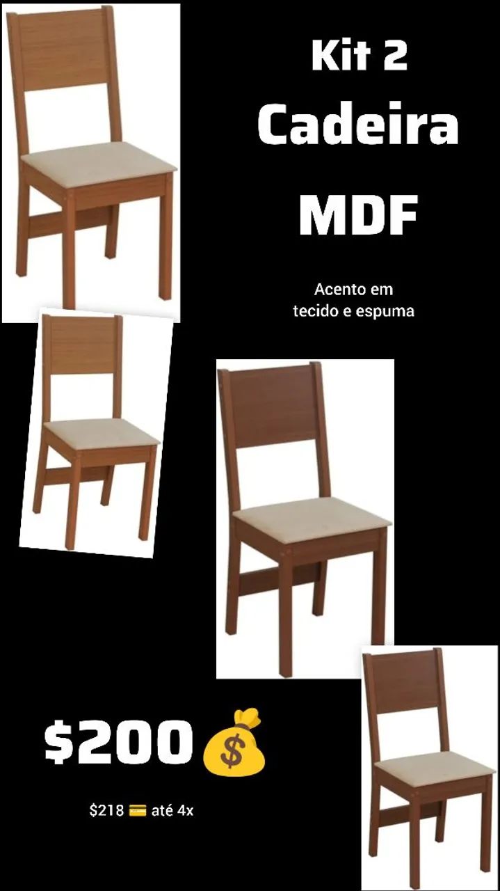 Kit 2 Cadeiras MDF Super PrOmO 