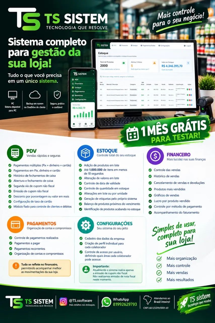 Vendas - Sistema TS sistem para lojas