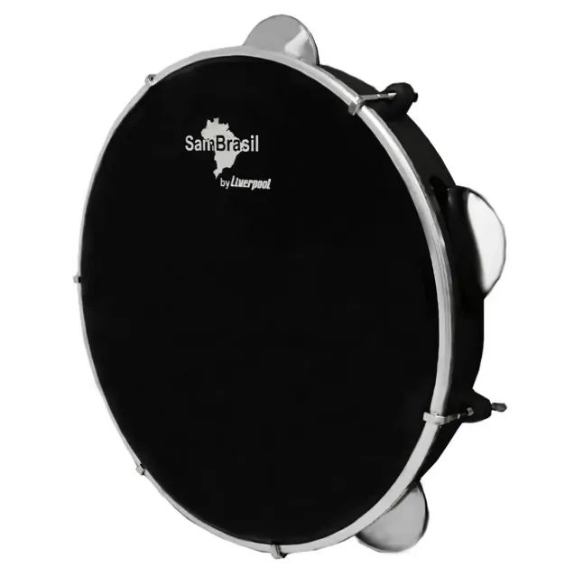 Pandeiro Sambrasil Standard - 10' Preto com Pele Preta - Sam