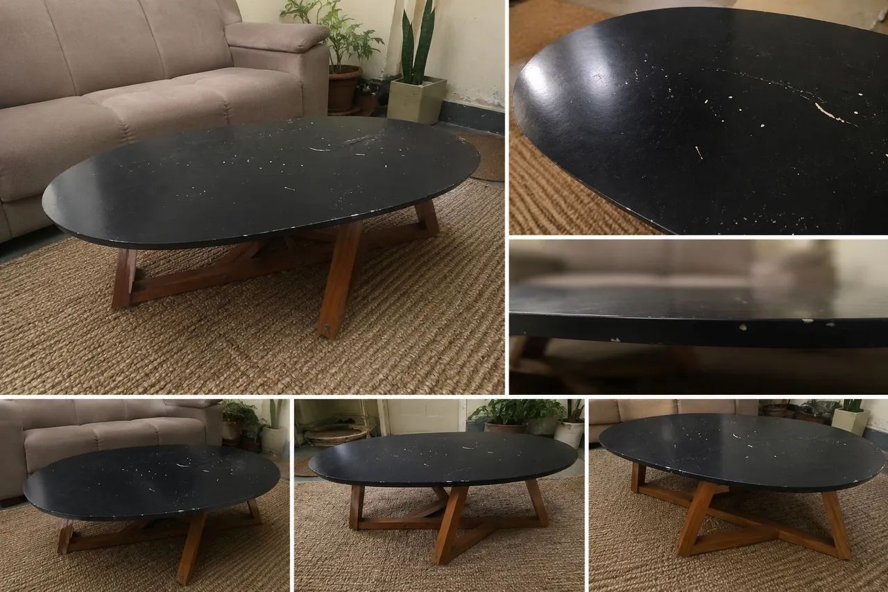 Mesa de centro oval - estilo moderno
