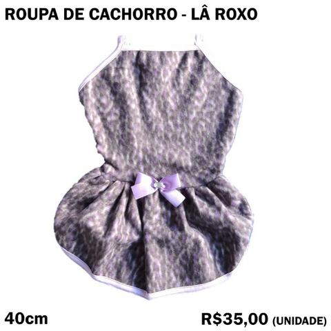 Roupa de Cachorro Vestido de Veludo com Detalhe Roxo