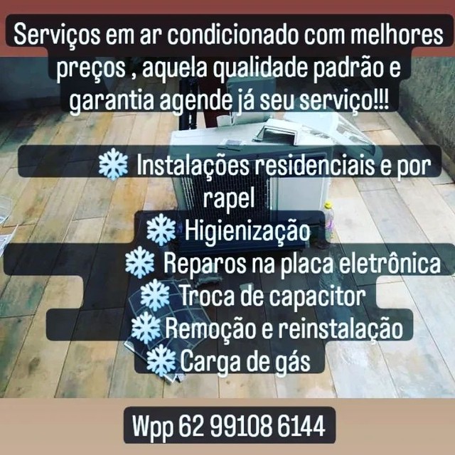 Estalações , higienização de ar condicionado em toda Goiânia 