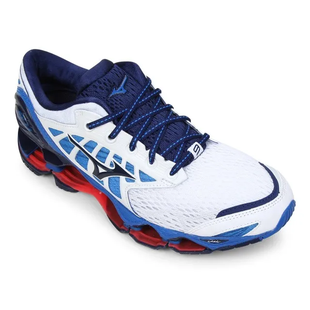 Tenis Mizuno Wave Prophecy 9 Branco com Azul USA Novo Original na Caixa