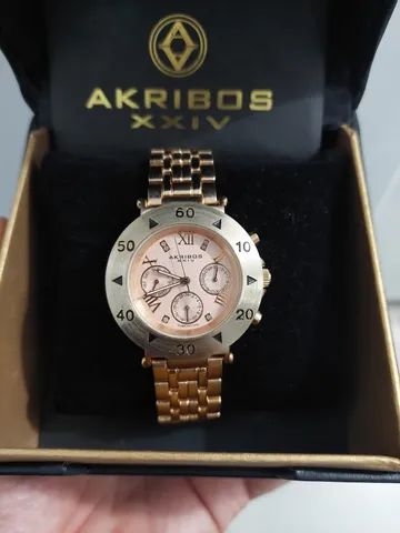  relógio feminino Akribos XXIV importado multifuncional suíço 