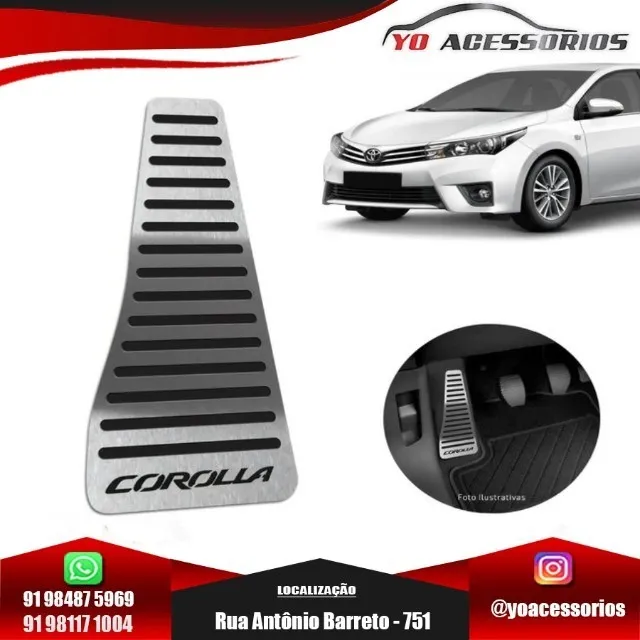 Descanso de Pé Aço Inox Corolla 2015 - 2019