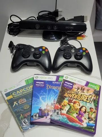 Microsoft Xbox 360 Super Slim 250gb 2 Controles + Kinect e 3 Jogos