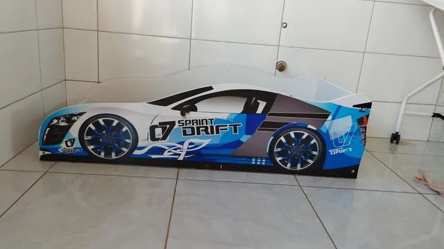 Cama Infantil Carro Drift Azul Com